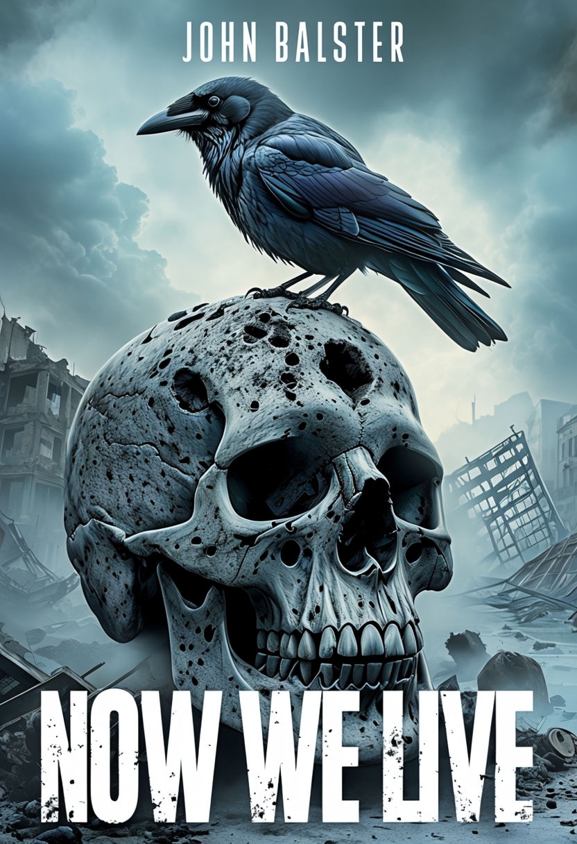 Dark Post-Apocalyptic Crow and Skull Book Cover Design