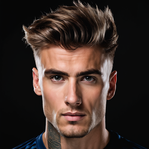 24 year old English soccer player with cool wavy messy fancy… by
