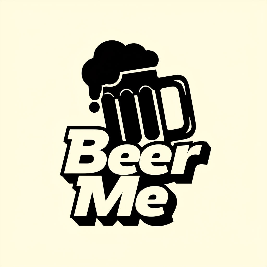 Minimalist Beer Mug and 'Beer Me' Design for Hats