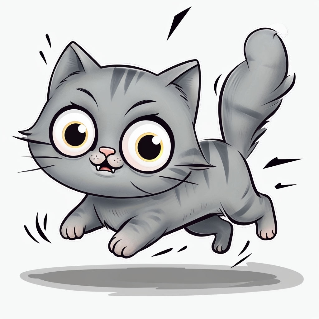 Expressive Surprised Cat Cartoon Art T-Shirt