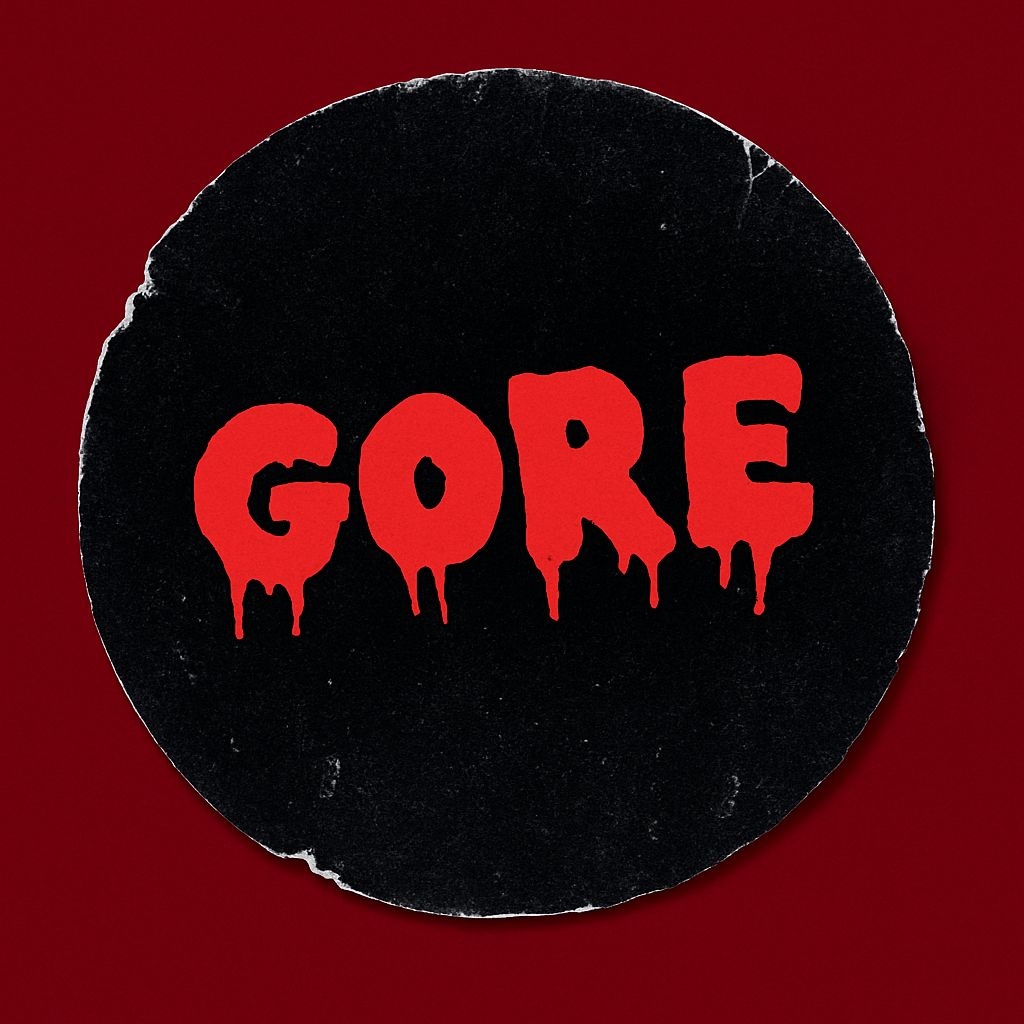 Gothic Black and Red GORE Graphic Design Sticker
