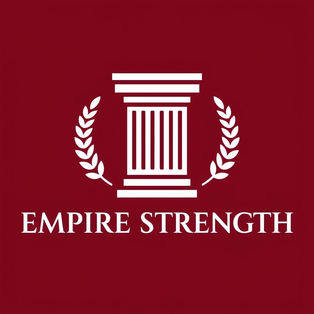 Refined Classic Empire Strength Logo with Pillar and Laurel Design