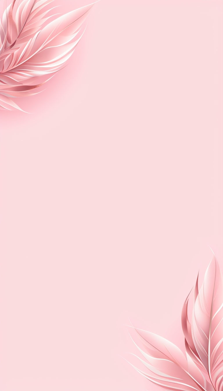 Blush Pink Aesthetic Background with Rose Gold Feathers Social Media Post
