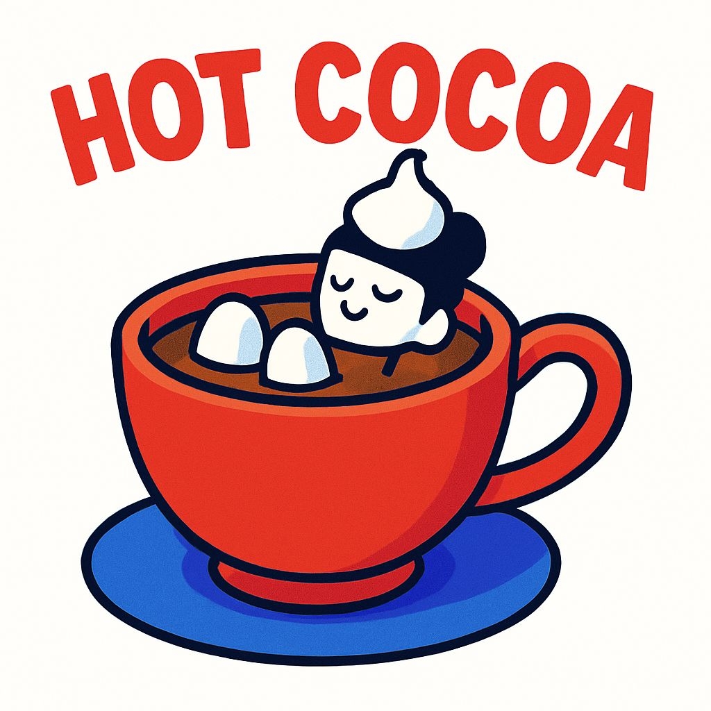Whimsical Hot Cocoa Character Illustration T-Shirt