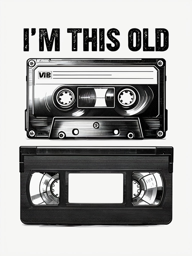 I'm This Old Vintage Audio Cassette and VHS T-Shirt