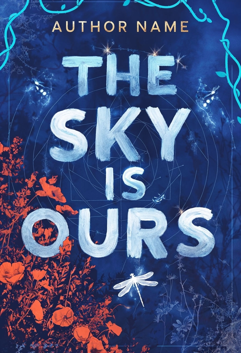 Ethereal Neon Wildflowers and Dragonflies EBook Cover