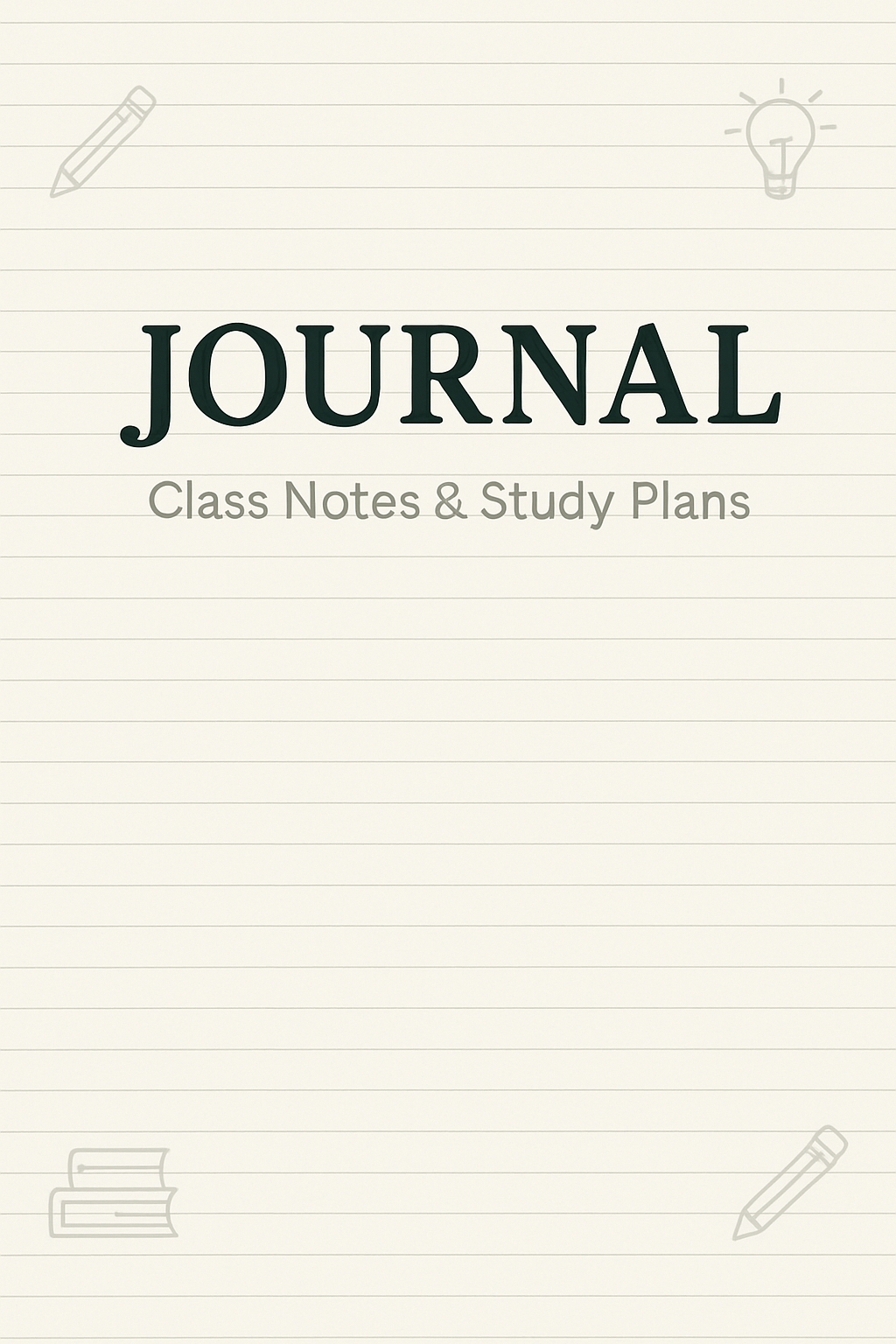 Minimalist Educational Journal Class Notes EBook Cover