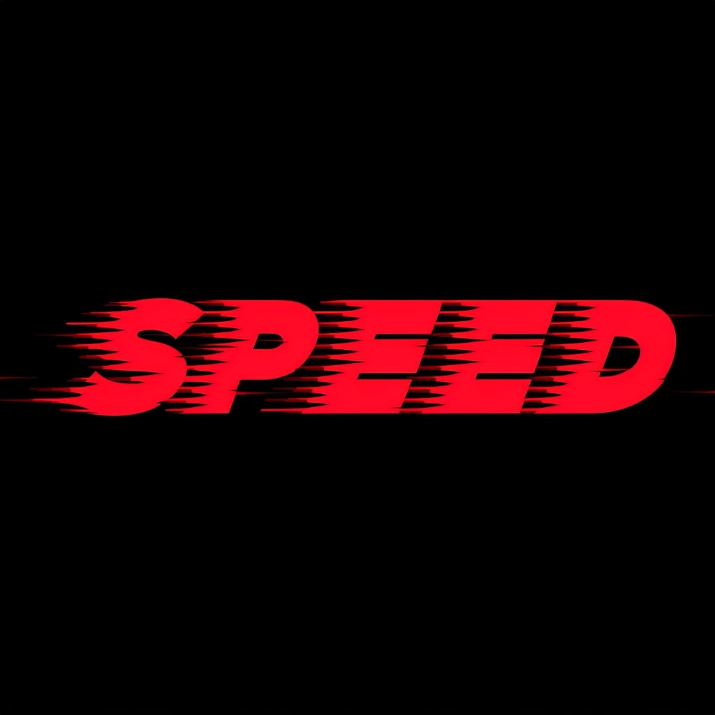Dynamic Red SPEED Glitch Logo Design
