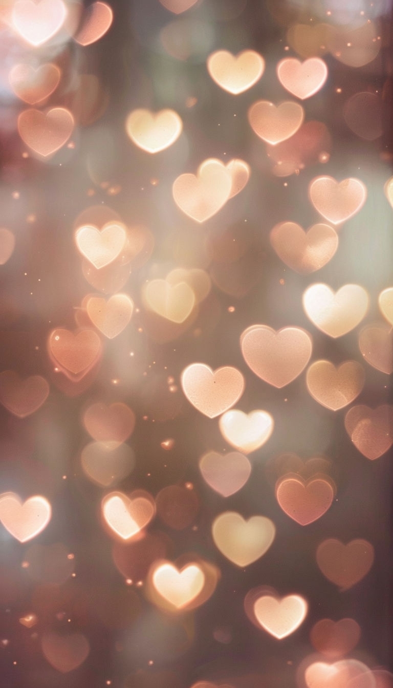 Dreamy Heart-Shaped Bokeh Abstract Art Poster