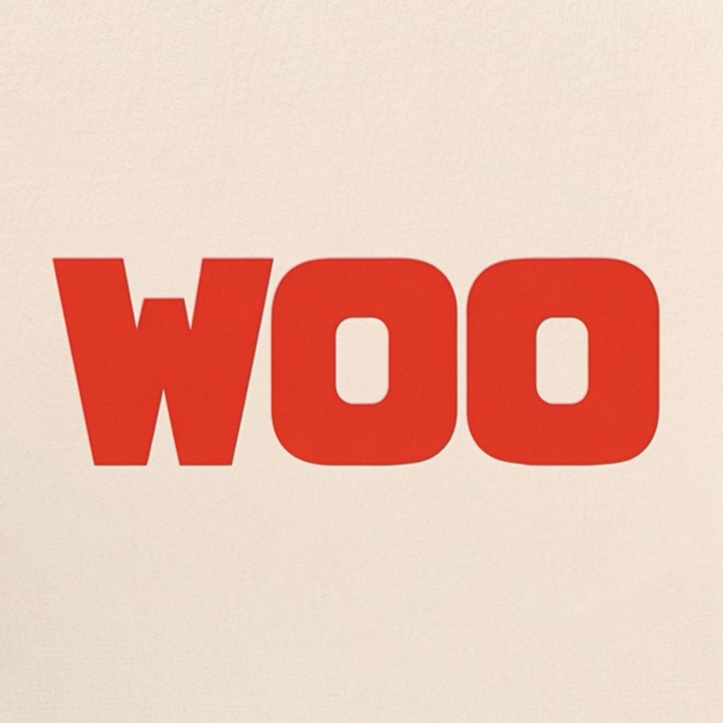 Bold Modern Minimalist WOO Typography Logo Design