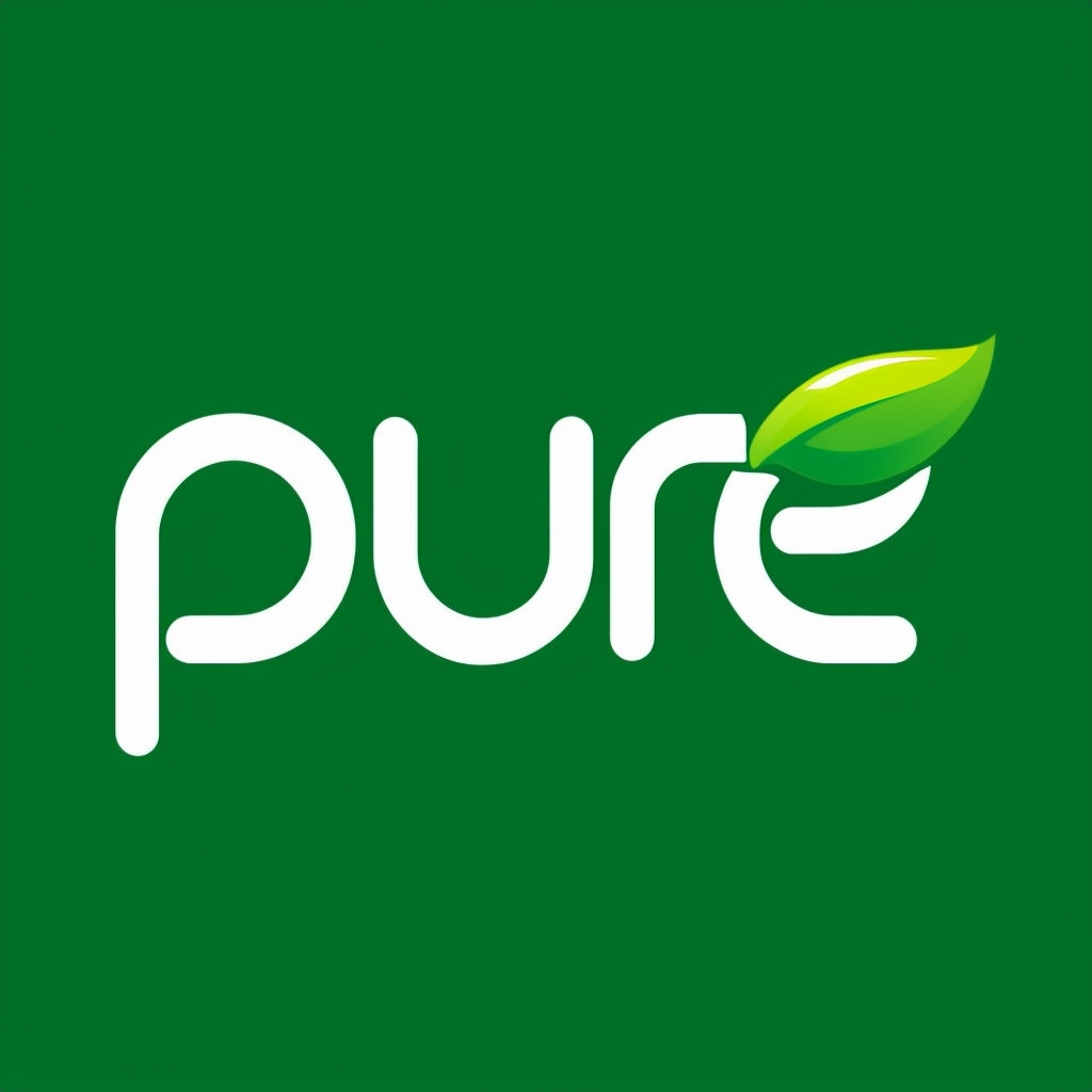Modern Pure Logo with Green Leaf Design for Brand Identity Logo
