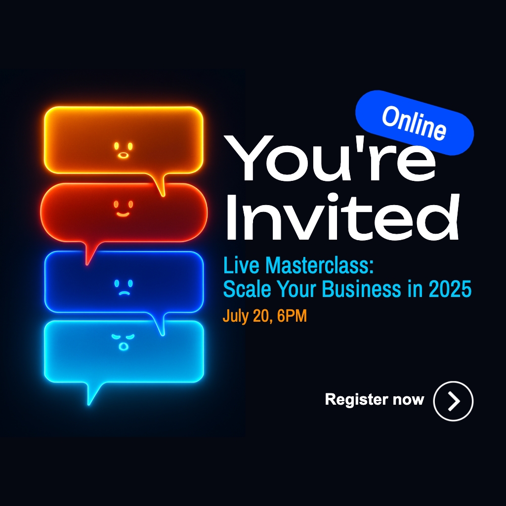 Neon Speech Bubbles Digital Invitation for Masterclass Event Instagram Posts