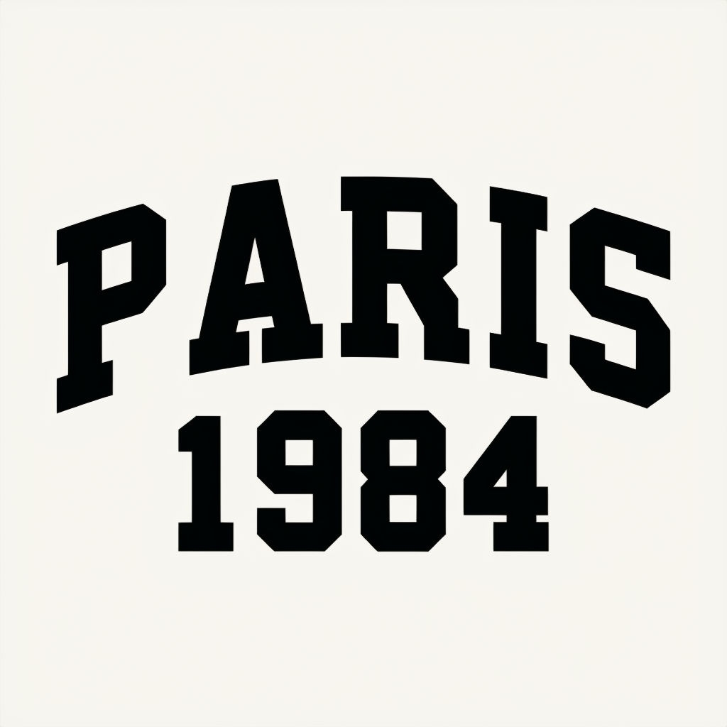 Vintage Paris 1984 Bold Graphic Design T-Shirt