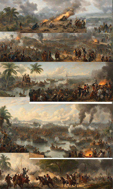 Generate an image depicting the historical Diponegoro War in... by Rh ...