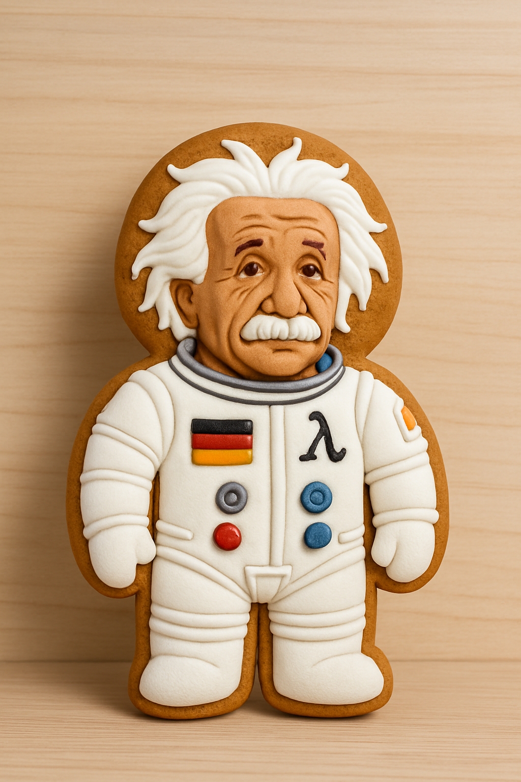 Decorative Albert Einstein Astronaut Gingerbread Cookie Art