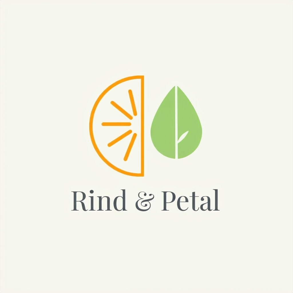Minimalist Japandi Rind & Petal Natural Skincare Logo Design