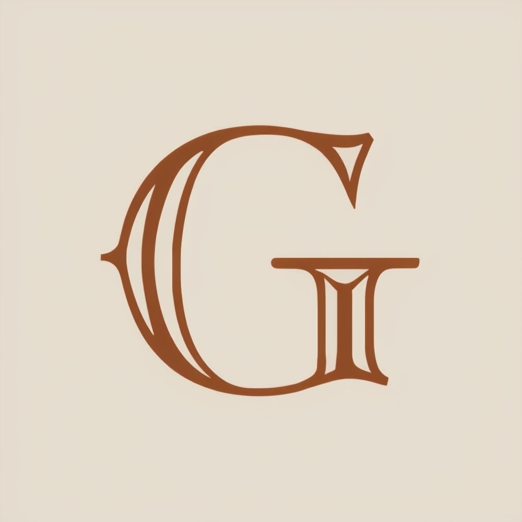 Elegant G Monogram on Warm Beige Background Art