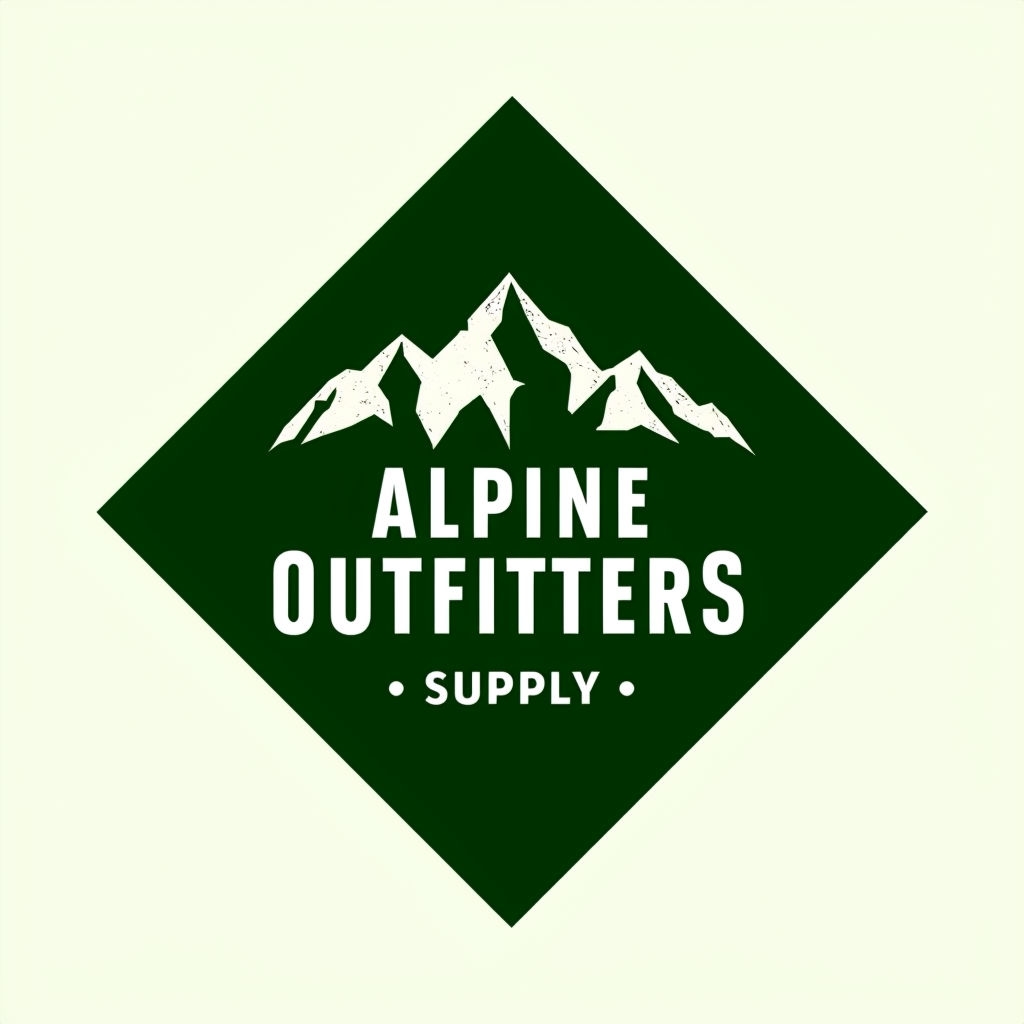 Minimalist Forest Green Alpine Outfitters Logo Design