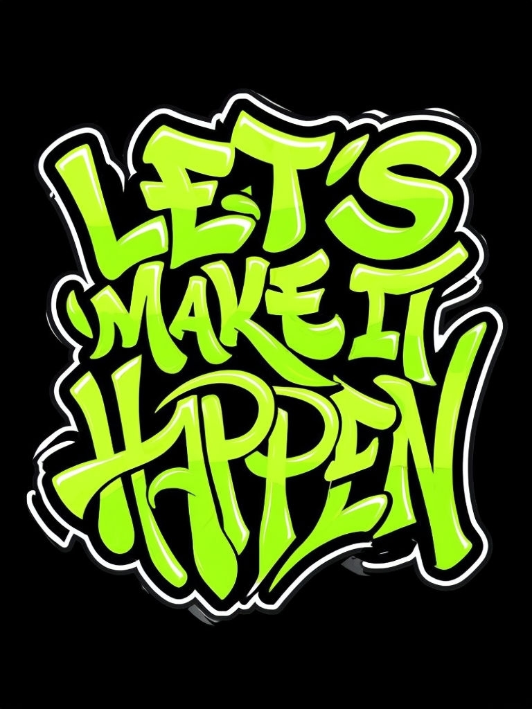 Vibrant Graffiti Let's Make It Happen T-Shirt