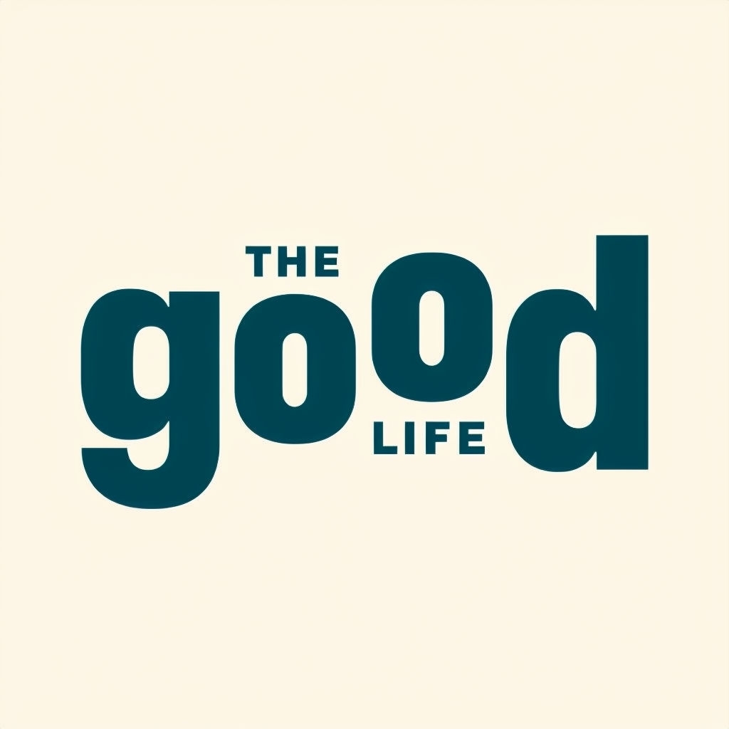 Modern Minimalist The Good Life Logo Design on Beige Background