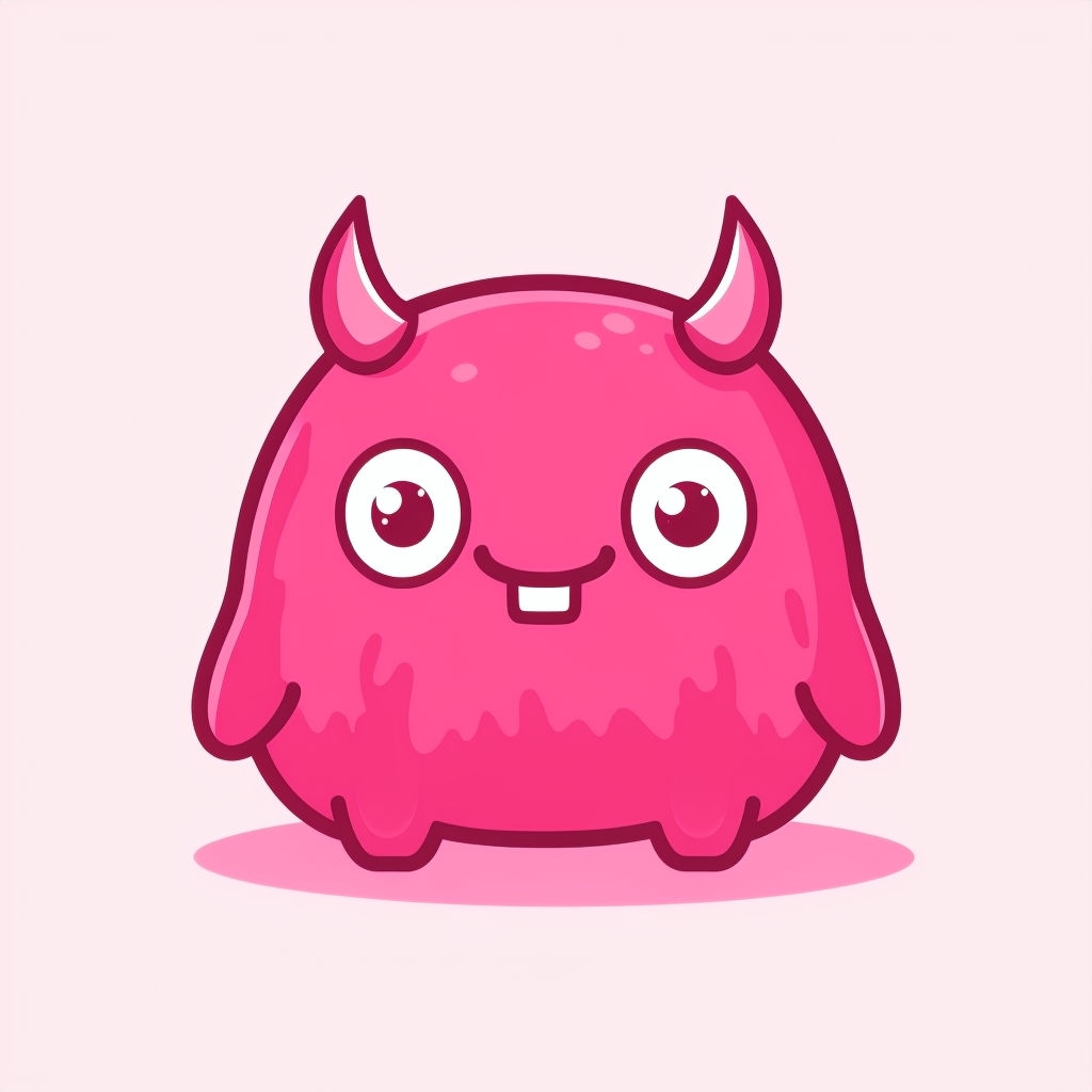 Playful Pink Monster Character Vector Design for Hats