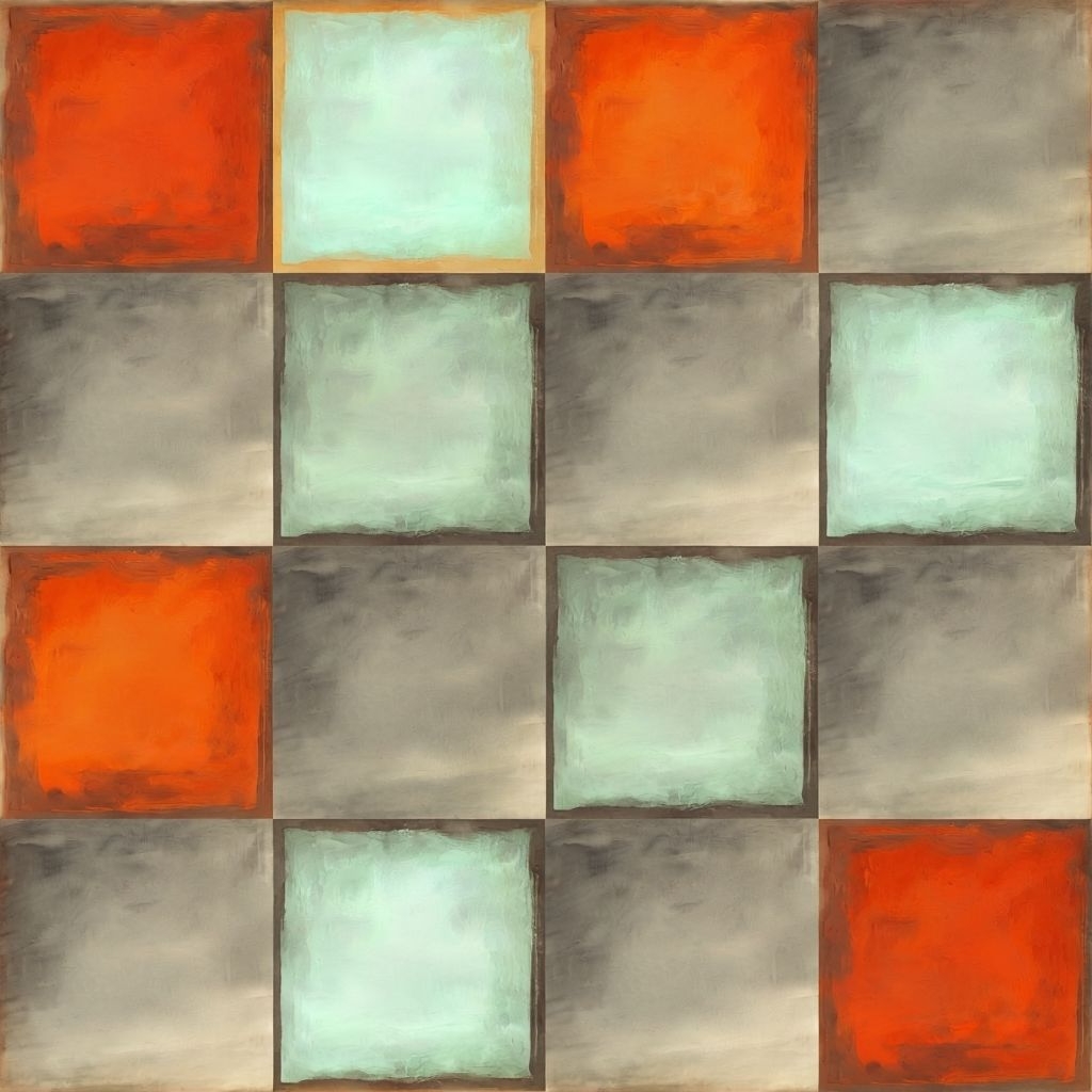 Vibrant Checkerboard Geometric Tile Design Seamless Pattern
