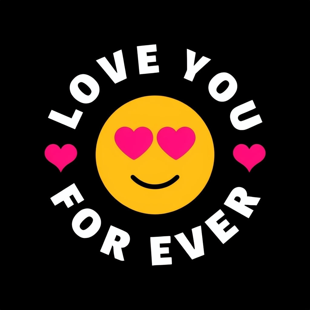 Bright Yellow Love You Emoji Graphic T-Shirt