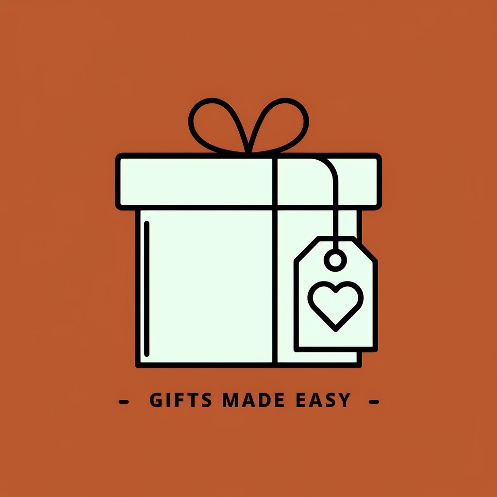 Minimalist Gift Box Icon with Elegant Heart Tag Logo