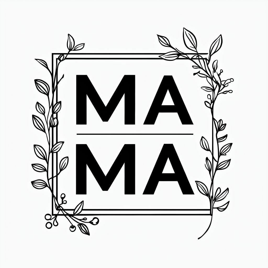 Elegant Minimalist MA Logo with Floral Accents T-shirt