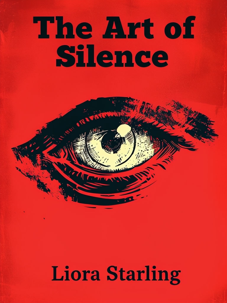 The Art of Silence Bold Eye Design on Vibrant Red EBook Cover