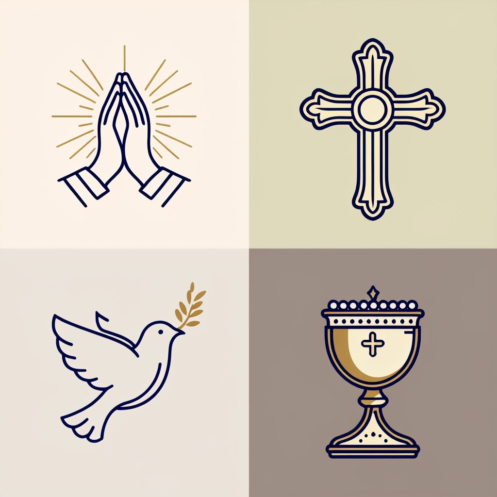 Minimalistic Religious Symbols Seamless Pattern Design