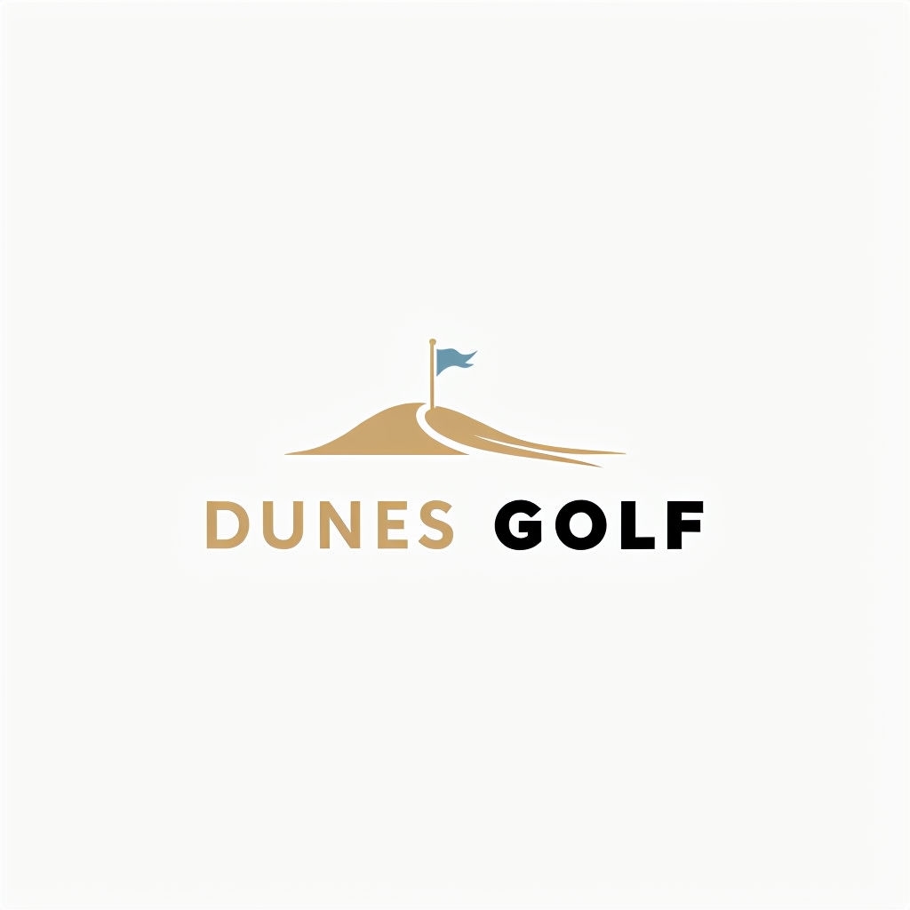 Minimalist Dunes Golf Logo with Simplified Sand Dune Graphic Logo