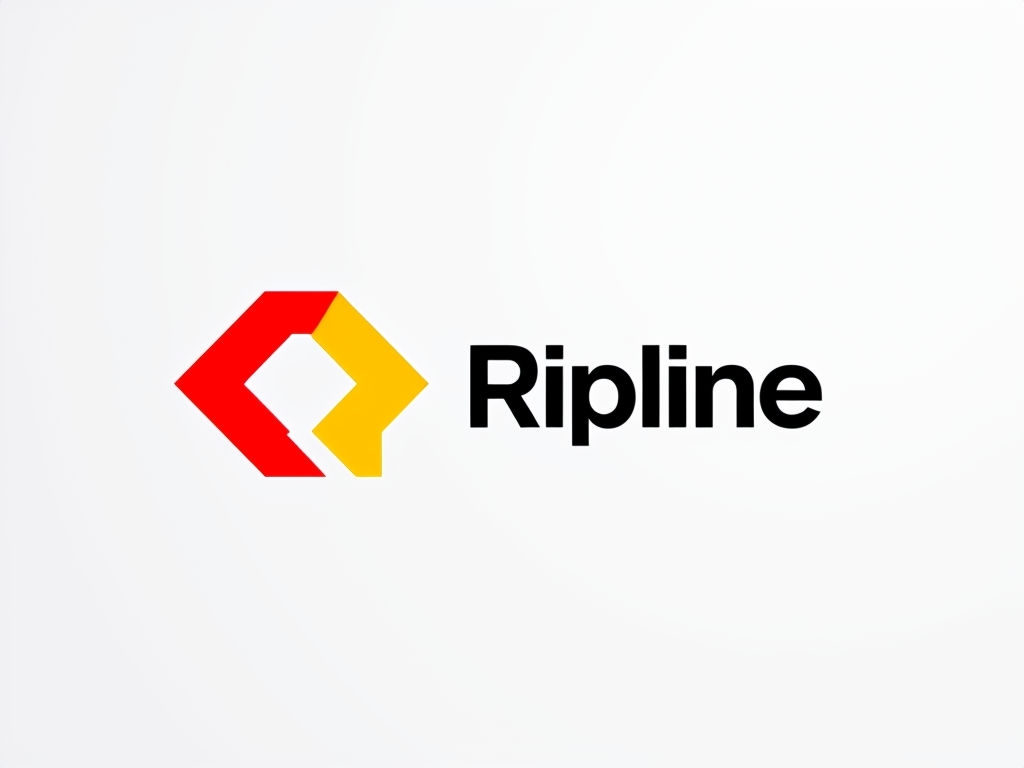 Minimalist Red and Yellow Ripline Logo Design Illustration Logo