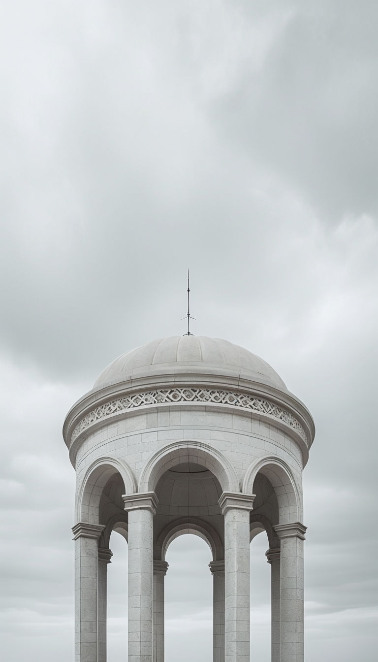 Minimalist Cylindrical Dome Tower Architecture Wallpaper