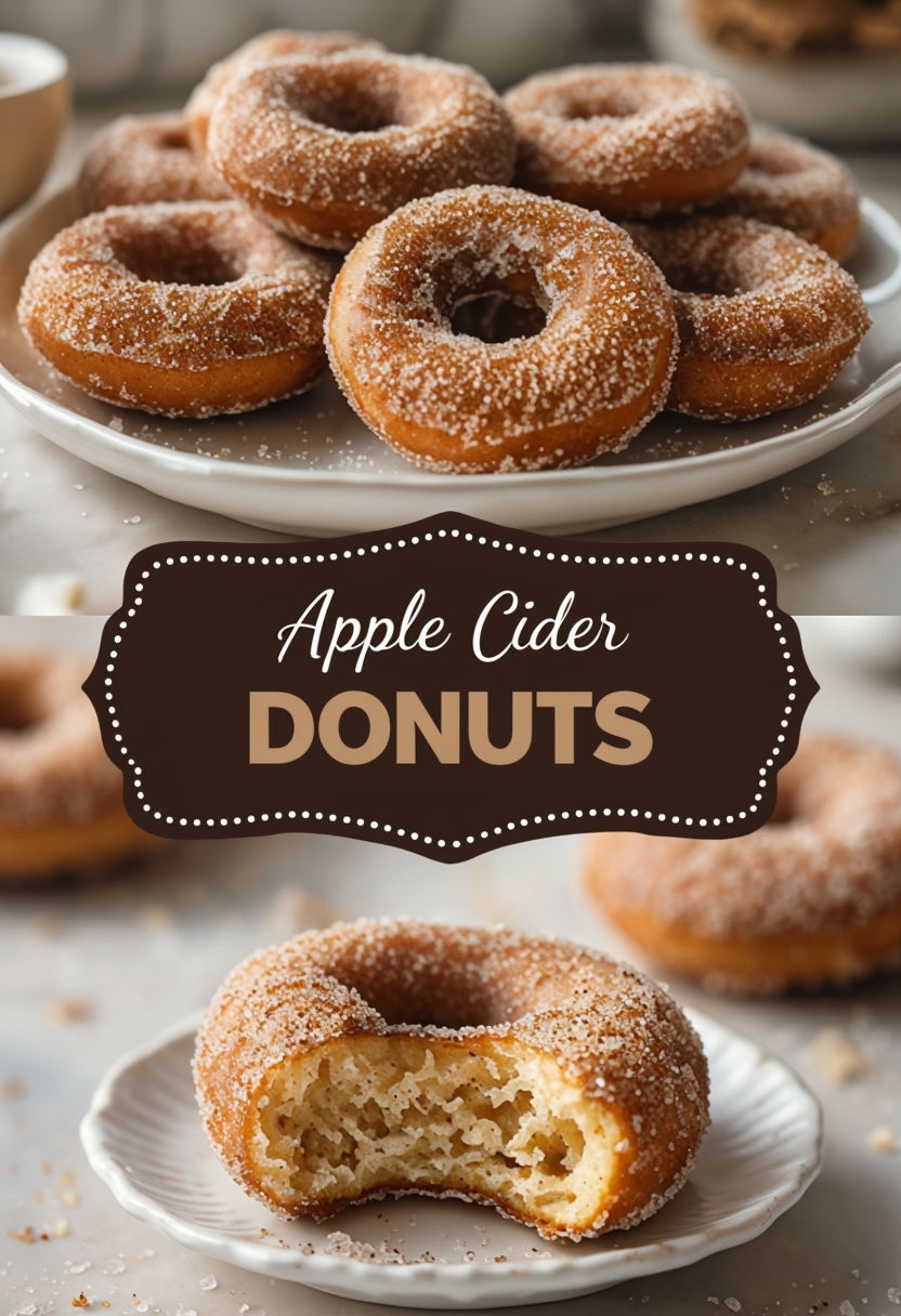 Warm Apple Cider Donuts Close-Up Photography Poster