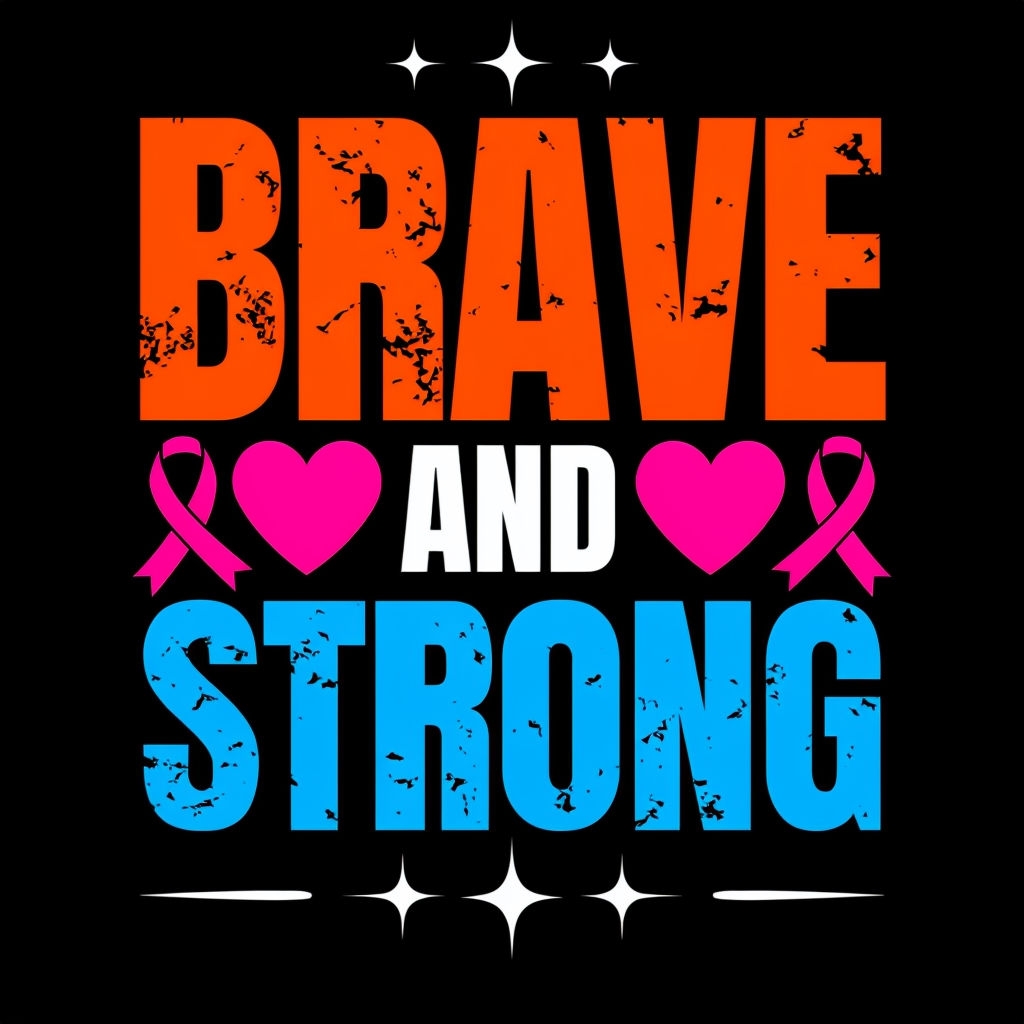 Brave and Strong Motivational Graphic Design T-Shirt