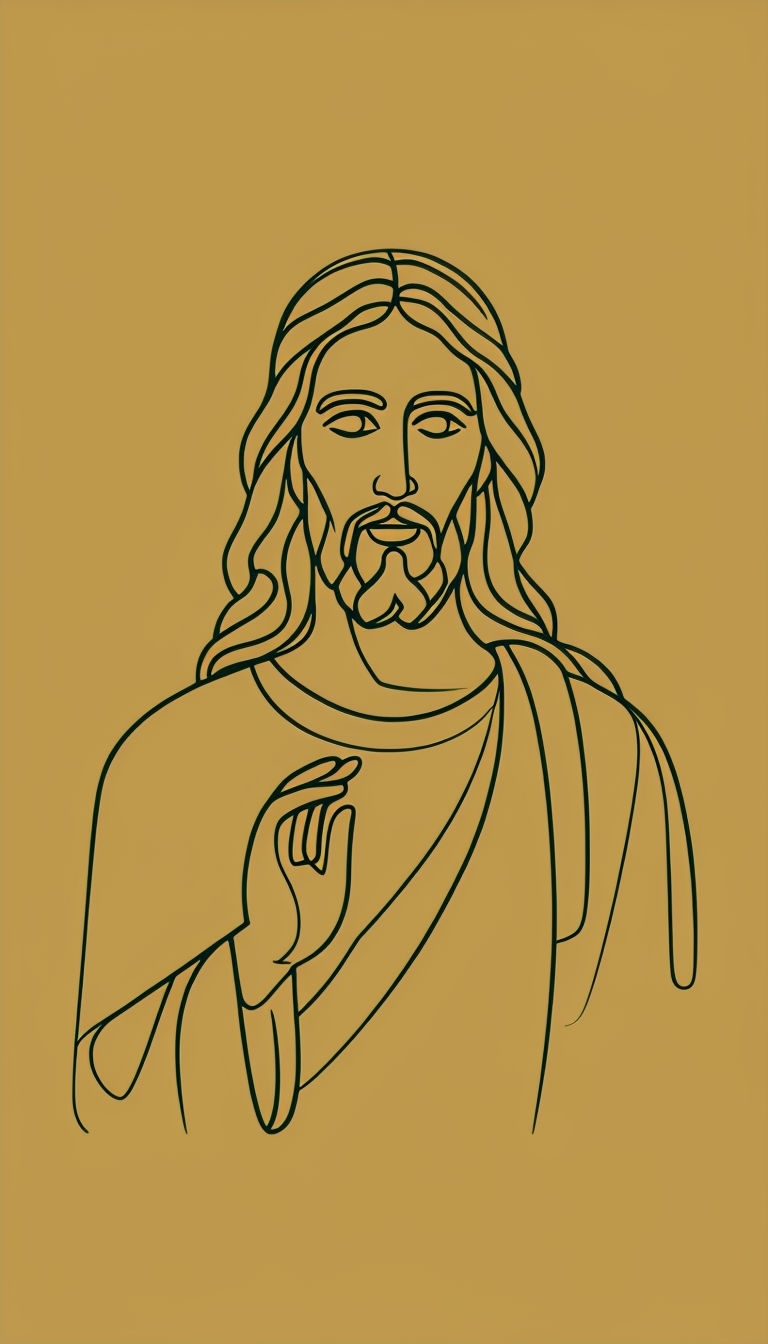 Minimalist One-Line Drawing of Jesus Christ Phone Case Cover