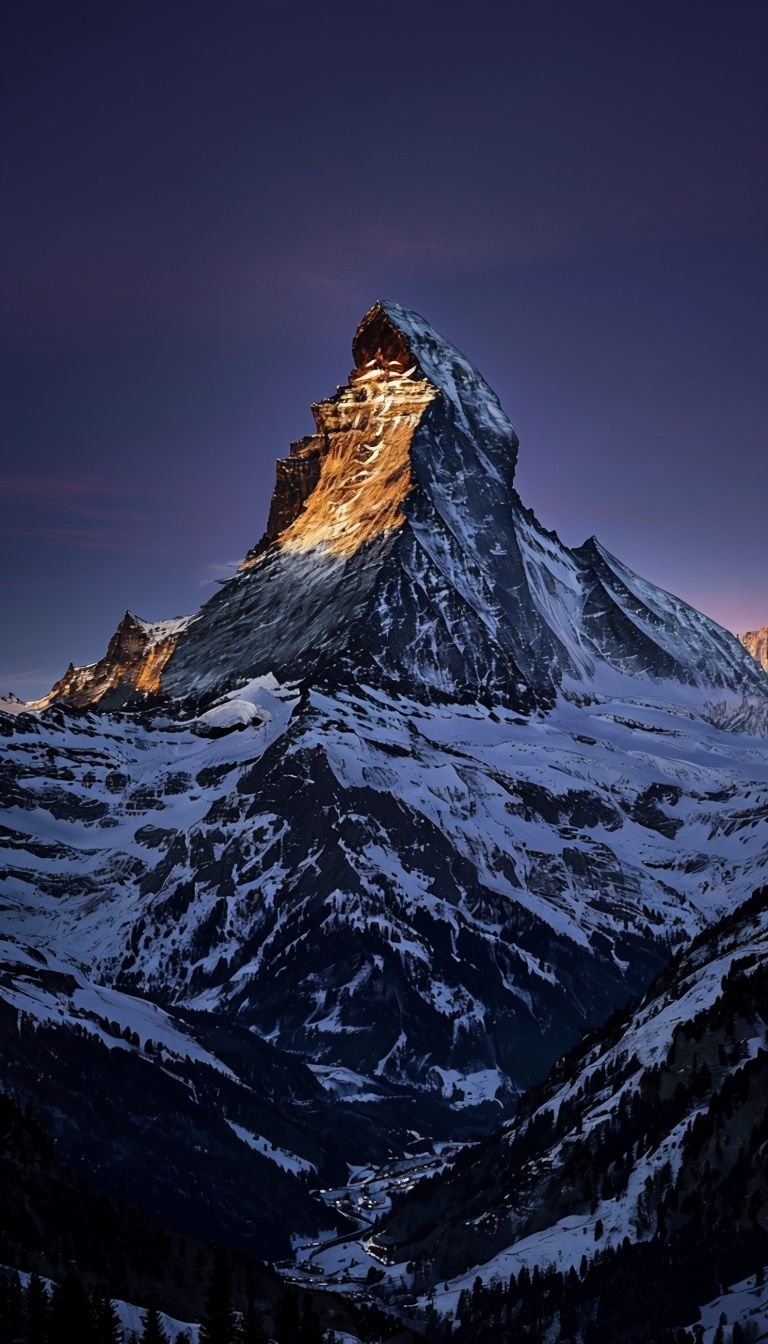 Majestic Matterhorn Twilight Landscape Photography Mobile Wallpaper