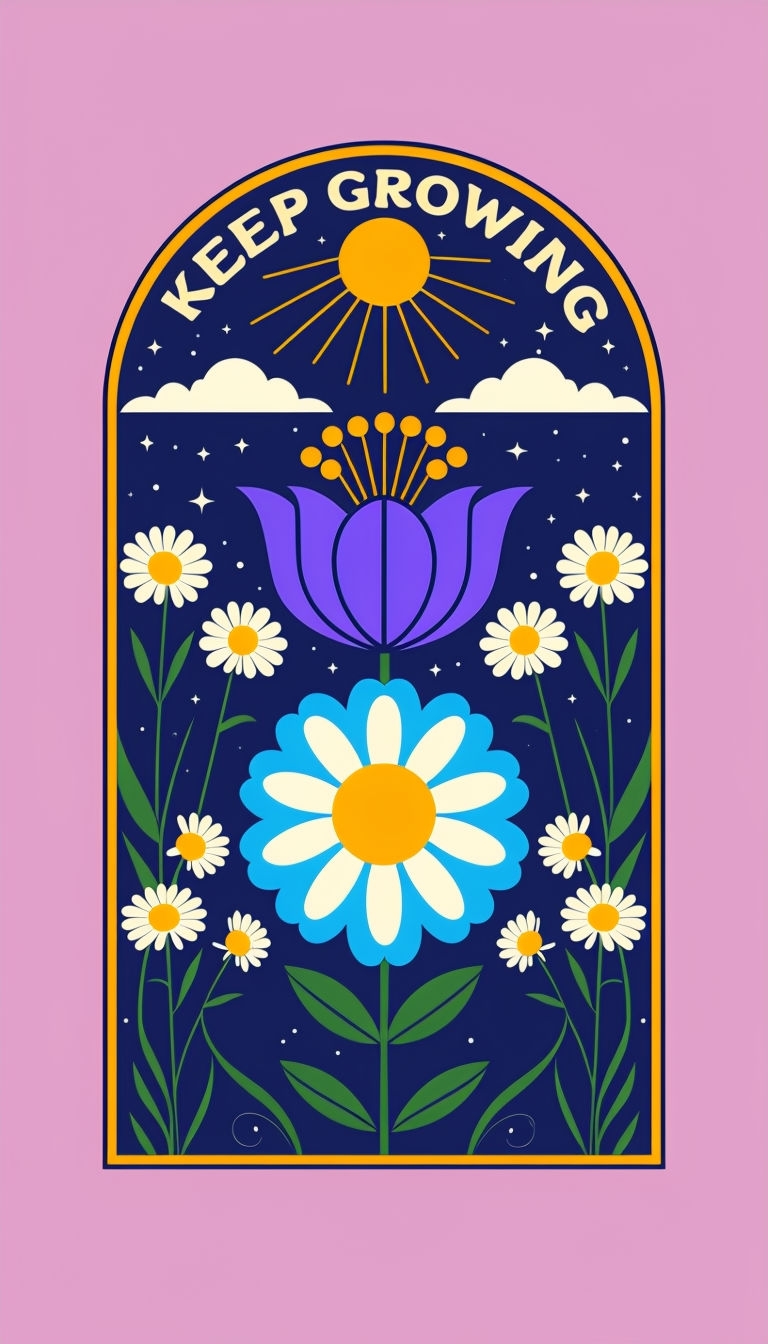 Vibrant Retro Floral Arched Window Design Phone Case Cover