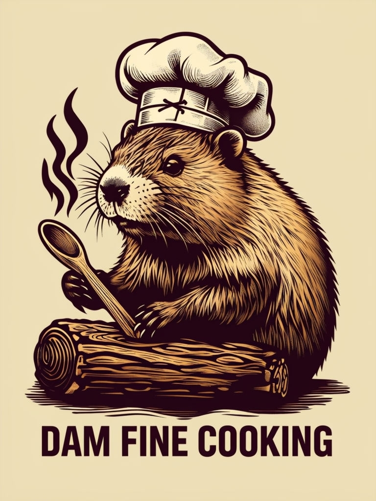 Whimsical Beaver Chef with Wooden Spoon T-Shirt