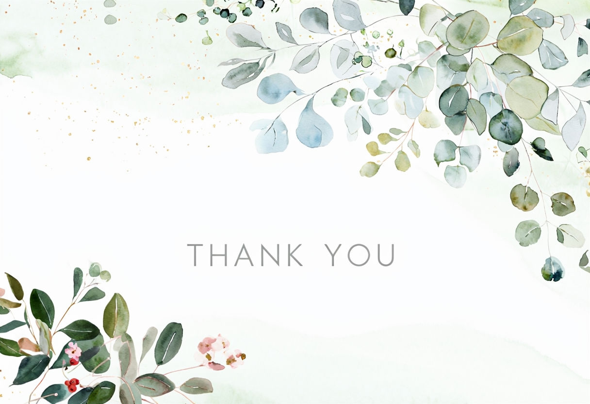 Watercolor Thank You Card Botanical