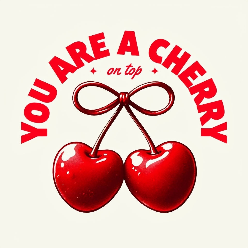 You Are a Cherry Playful Minimalist T-Shirt Design