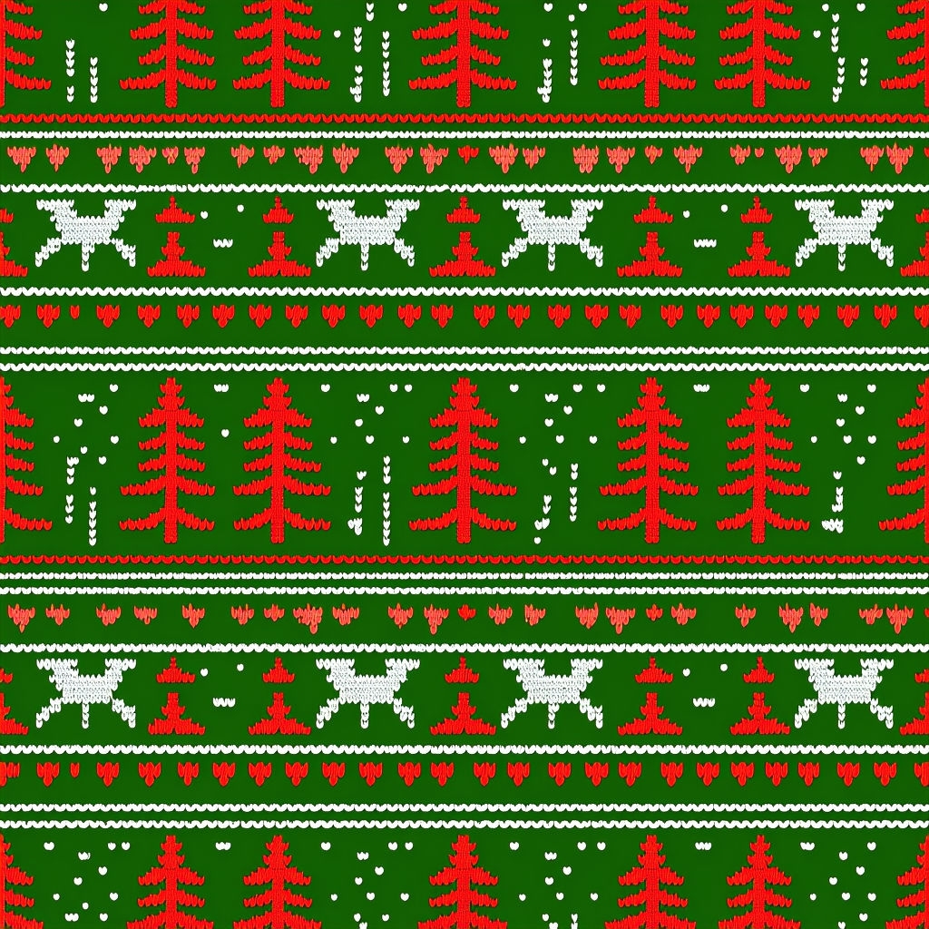 Festive Knitted Christmas Sweater Pattern Design Seamless Pattern