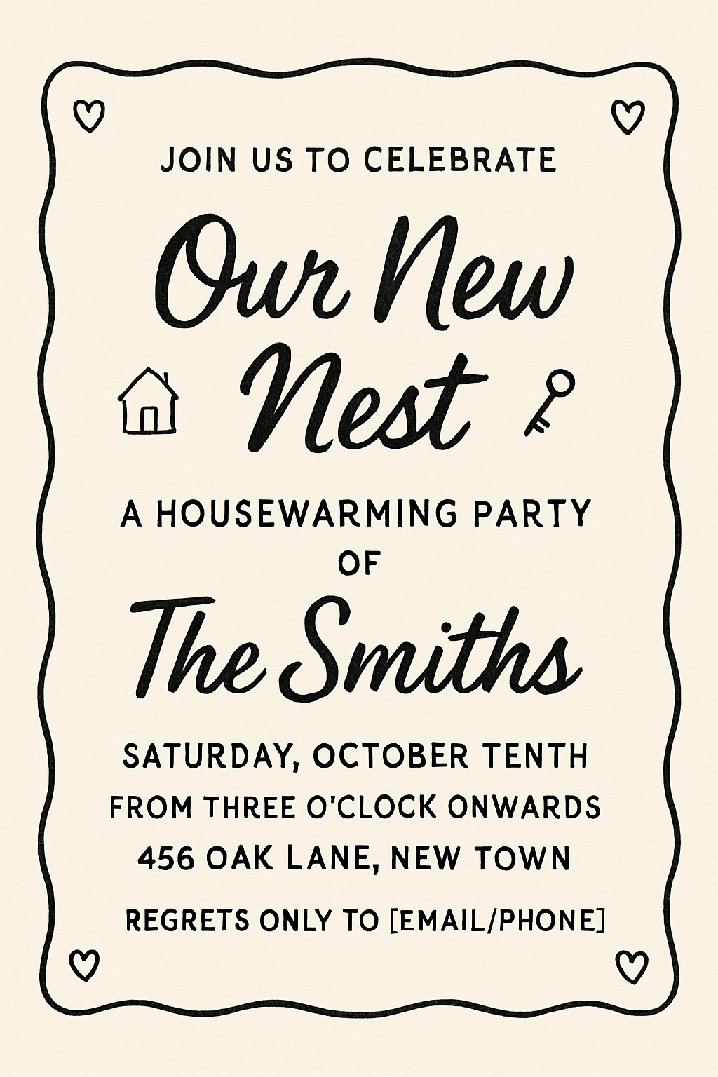 Elegant Minimalist Housewarming Party Invitation Design Card