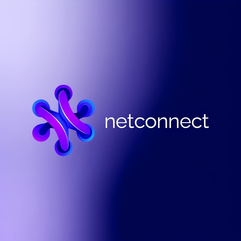 Elegant Modern Netconnect Logo Design with Abstract Symbol
