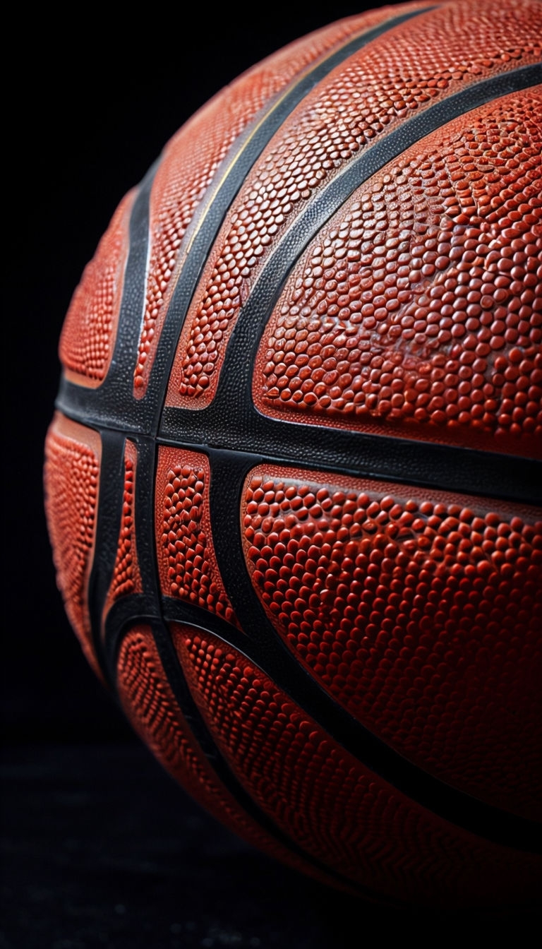 Close-Up Textured Orange Basketball Photo for Mobile Wallpaper