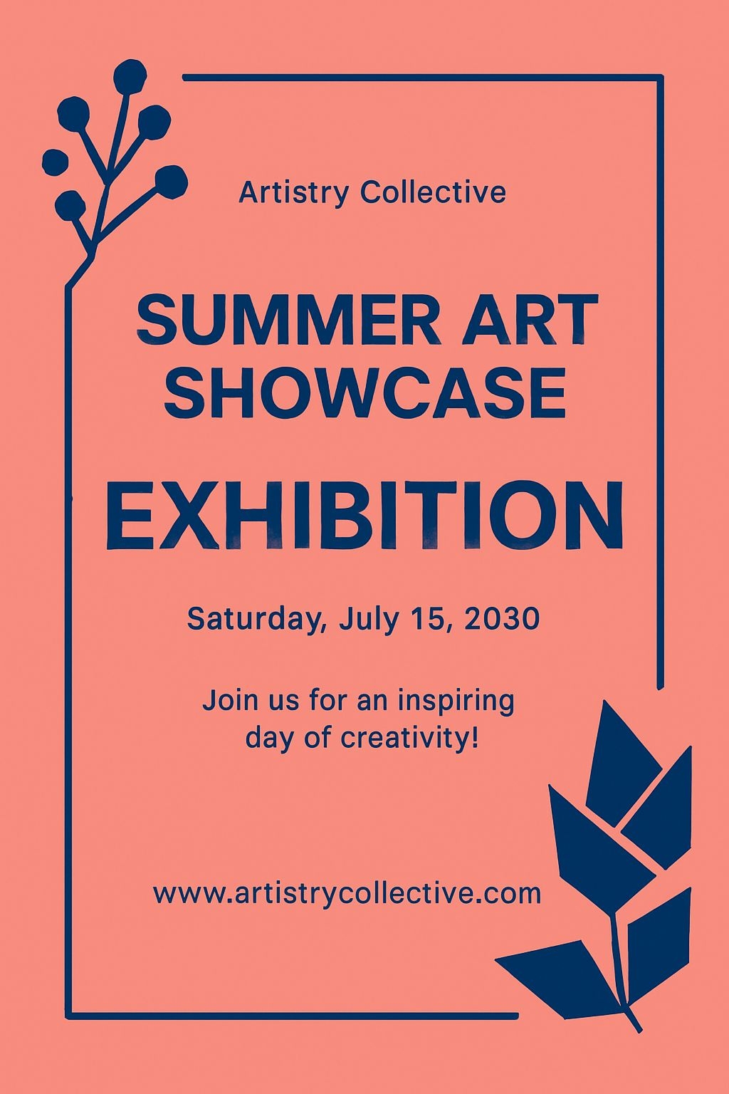 Summer Art Showcase Exhibition Flyer Design with Abstract Geometry