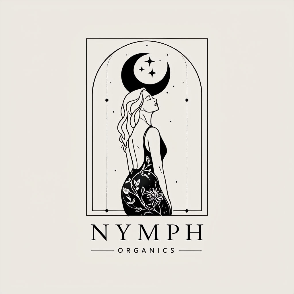 Elegant Minimalist Nymph Organics Logo Design