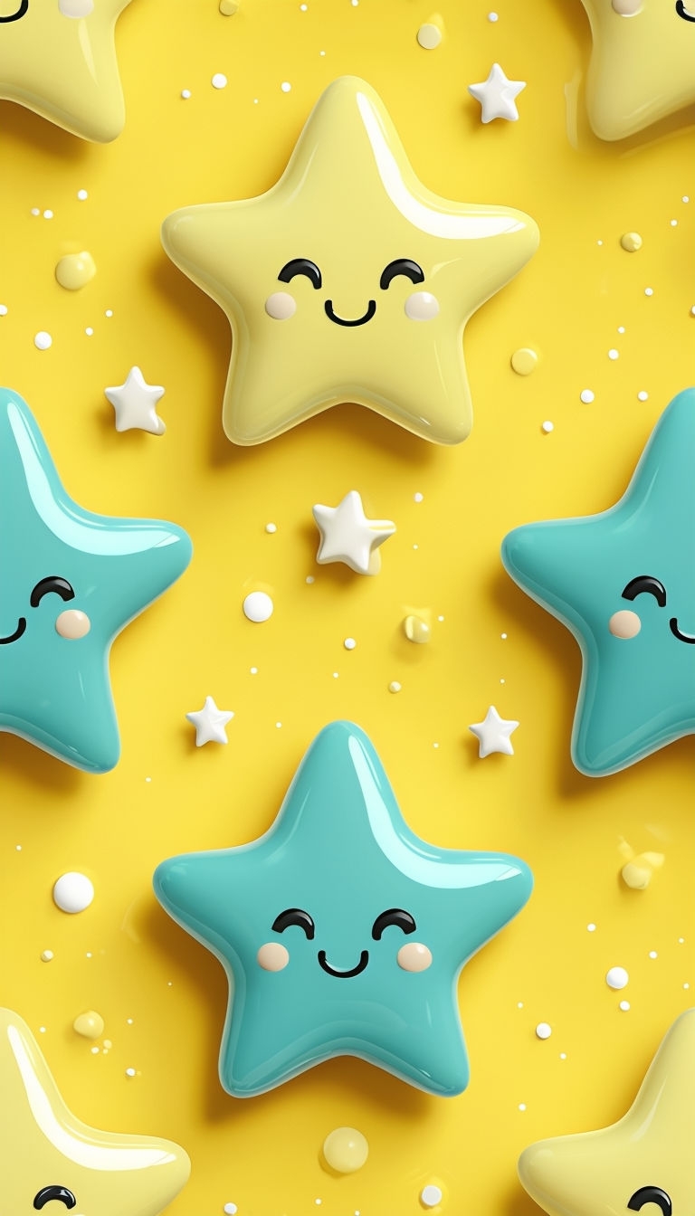 Cheerful Smiling Stars Pattern on Sunny Yellow Phone Case Cover