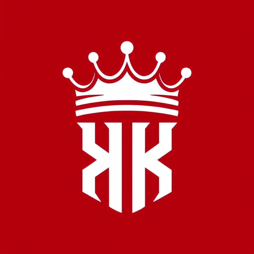Modern White Crown and Geometric K Monogram Logo